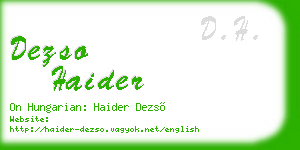 dezso haider business card