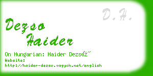 dezso haider business card